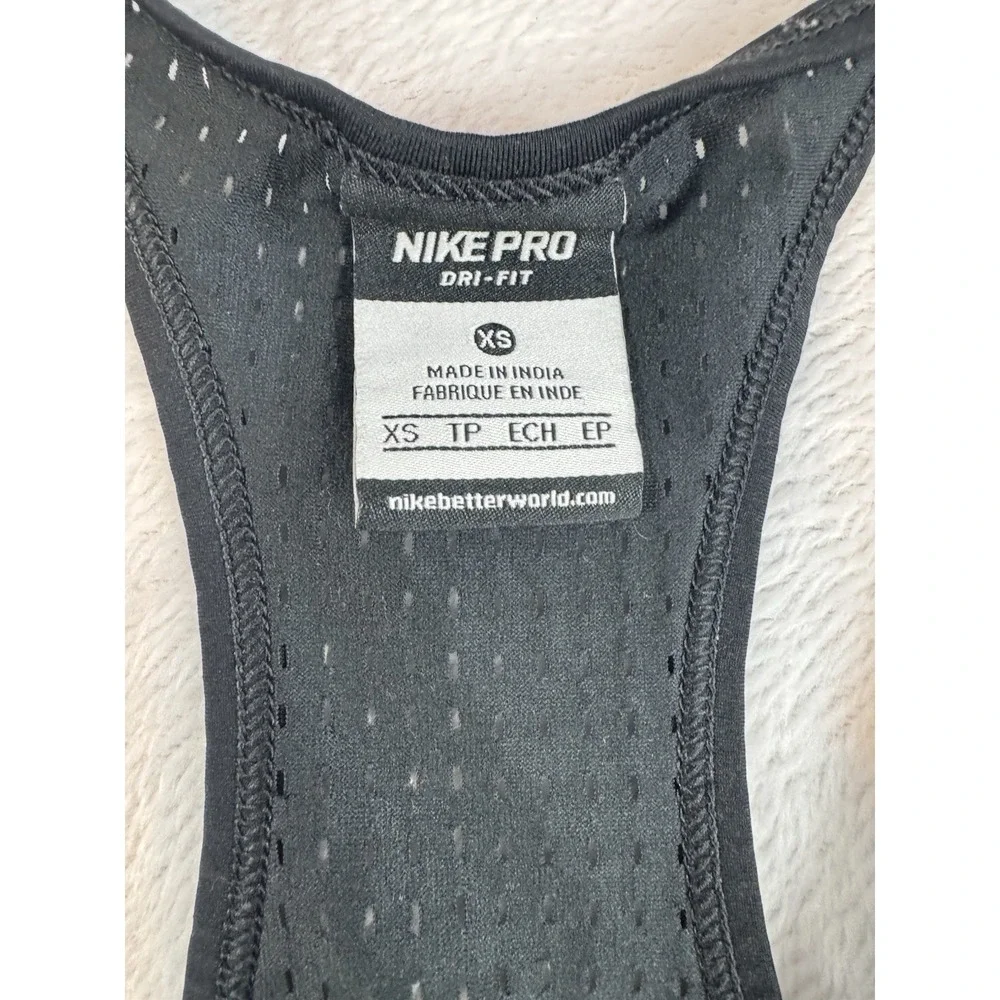 Nike Tank Top Women XS Black Mesh Gym Run Yoga Clean Girl Sporty Chic Athleisure